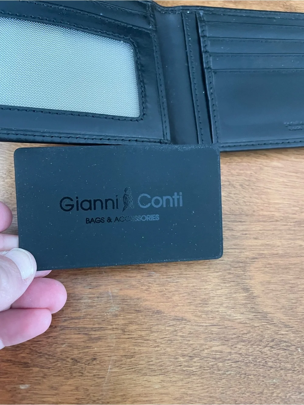 Gianni Conti Black Leather Bi-Fold Wallet